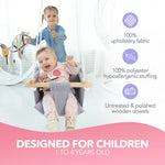 Load image into Gallery viewer, Canvas Baby Swing Wooden Hanging Swing Seat Chair with Safety Belt Durable Baby Swing Chair Outdoor and Indoor Swing for Kids Mounting Hardware Included Taupe Gray