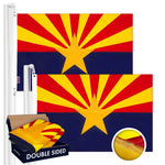 Load image into Gallery viewer, Arizona AZ State Flag 3x5 Ft 2Pack Doublesided Embroidered Polyester By G128