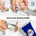 Load image into Gallery viewer, G128 Combo Pack: 6 Feet Tangle Free Spinning Flagpole (Silver) Virginia VA State Flag 3x5 ft Printed 150D Brass Grommets (Flag Included) Aluminum Flag Pole