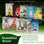 Load image into Gallery viewer, G128 Garden Flag Set Holiday Gnomes 12x18 10 pieces Blockout Fabric