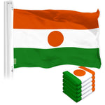 Load image into Gallery viewer, G128 5 Pack: Niger Nigerien Flag  3x5 Ft  LiteWeave Pro Series Printed 150D Polyester  Country Flag, Indoor/Outdoor, Vibrant Colors, Brass Grommets, Thicker and More Durable Than 100D 75D Polyester