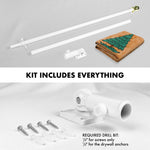 Load image into Gallery viewer, G128 Combo Pack: 6 Ft Tangle Free Aluminum Spinning Flagpole (White) &amp; An Appeal to Heaven TeaStained Flag 3x5 Ft, Double ToughWeave Pro Series DS Embroidered 420D Polyester  Pole with Flag Included