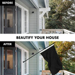 Load image into Gallery viewer, G128 Combo Pack: 5 Ft Tangle Free Aluminum Spinning Flagpole (Black) &amp; Solid Black Color Flag 2x3 Ft, LiteWeave Pro Series Printed 150D Polyester  Pole with Flag Included
