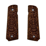 Load image into Gallery viewer, Aztec Calendar Design 1911 Wooden Pistol Grips Ambi Safety Cut for 1911 Full