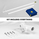 Load image into Gallery viewer, G128  6 Feet Tangle Free Spinning Flagpole (White) Alaska Flag Brass Grommets Embroidered 3x5 ft (Flag Included) Aluminum Flag Pole
