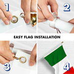 Load image into Gallery viewer, G128 Combo Pack: 6 Ft Tangle Free Aluminum Spinning Flagpole (White) &amp; Italy Italian Flag 3x5 Ft, LiteWeave Pro Series Printed 150D Polyester, 4 Corner Brass Grommets  Pole with Flag Included