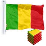 Load image into Gallery viewer, G128 5 Pack: Mali (Malian) Flag  3x5 feet  Printed 150D Indoor/Outdoor, Vibrant Colors, Brass Grommets, Quality Polyester, Much Thicker More Durable Than 100D 75D Polyester