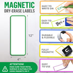 Load image into Gallery viewer, 12 Pack Dry Erase Magnetic Labels 12x4 in Magnetic Name Tags for Classroom Lockers School Bus Classroom Magnets for Names Magnet Labels for Whiteboard Magnet Names Plates for Classrooms