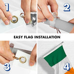 Load image into Gallery viewer, 6 Ft Tangle Free Spinning Flagpole Silver Ireland 3x5 ft Brass Grommets Printed
