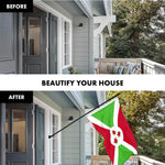 Load image into Gallery viewer, G128 Combo Pack: 6 Ft Tangle Free Aluminum Spinning Flagpole (Black) &amp; Burundi Umurundi Flag 3x5 Ft, LiteWeave Pro Series Printed 150D Polyester  Pole with Flag Included