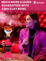 Load image into Gallery viewer, Pink Portable Hookah set with everything Hookah Set 4 Hose Hookah LilOne Hookah