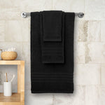 Load image into Gallery viewer, 12 Pcs Bath Towel Set for Bathroom Wealuxe Collection Black 100% Cotton Soft