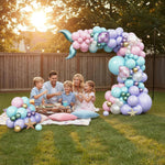Load image into Gallery viewer, Mermaid Balloon Garland Arch Kit Under the Sea Party Decorations with Pastel Pink Blue Purple Gold Balloons Shell &amp; Tail Foil Balloons Ocean Theme Birthday Baby Shower Décor
