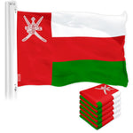 Load image into Gallery viewer, G128 5 Pack: Oman Omani Flag  3x5 Ft  LiteWeave Pro Series Printed 150D Polyester  Country Flag, Indoor/Outdoor, Vibrant Colors, Brass Grommets, Thicker and More Durable Than 100D 75D Polyester