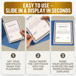 Load image into Gallery viewer, 50 Pack Premium Blue Certificate Holders 8.5 x 11 inch Heavyweight 300gsm Cardstock Diploma Holder &amp; Certificate Folder Award Certificate Folders for Graduation with Silver Foil Diploma Cover