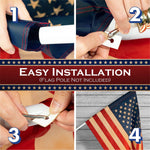 Load image into Gallery viewer, G128 5 Pack: American USA TeaStained Flag  2x3 Ft  ToughWeave Pro Series Pole Sleeve Embroidered 420D Polyester  Embroidered Stars