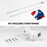 Load image into Gallery viewer, G128  6 Feet Tangle Free Spinning Flagpole (Silver) Ohio Flag Brass Grommets Embroidered 3x5 ft (Flag Included) Aluminum Flag Pole