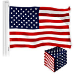 Load image into Gallery viewer, G128 5 Pack: American USA Flag  4x6 Ft  LiteWeave Pro Series Printed 150D Polyester  Country Flag, Indoor/Outdoor, Vibrant Colors, Brass Grommets, Thicker and More Durable Than 100D 75D Polyester