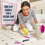 Load image into Gallery viewer, Scrub Brush Set of 3pcs Cleaning Shower Scrubber Ergonomic Handle Black Pink