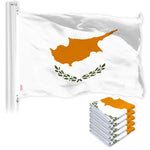 Load image into Gallery viewer, G128 5 Pack: Cyprus Cypriot Flag  3x5 Ft  LiteWeave Pro Series Printed 150D Polyester  Country Flag, Indoor/Outdoor, Vibrant Colors, Brass Grommets, Thicker and More Durable Than 100D 75D Polyester