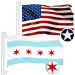 Load image into Gallery viewer, Combo Pack USA American Flag and Chicago Flag 2.5x4 Ft Embroidered 300D