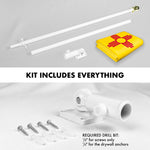 Load image into Gallery viewer, G128 Combo Pack: 6 Feet Tangle Free Spinning Flagpole (White) New Mexico NM State Flag 3x5 ft Printed 150D Brass Grommets (Flag Included) Aluminum Flag Pole