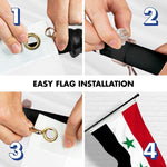 Load image into Gallery viewer, G128 Combo Pack: 6 Ft Tangle Free Aluminum Spinning Flagpole (Black) &amp; Syria Syrian Flag 3x5 Ft, LiteWeave Pro Series Printed 150D Polyester  Pole with Flag Included