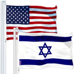 Load image into Gallery viewer, G128 Combo Pack: USA American Flag 3x5 Ft 150D Printed Stars &amp; Israel (Israeli) Flag 3x5 Ft 150D Printed