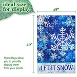 Load image into Gallery viewer, House Flag Let It Snow Snowflakes 28x40 Inch Printed Blockout Polyester Winter Decoration