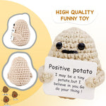 Load image into Gallery viewer, Mini Funny Positive Potato Adorable 3 Inch Knitted Toy with Uplifting Card