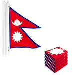 Load image into Gallery viewer, G128 5 Pack: Nepal Nepali Flag  3x5 Ft  LiteWeave Pro Series Printed 150D Polyester  Country Flag, Indoor/Outdoor, Vibrant Colors, Brass Grommets, Thicker and More Durable Than 100D 75D Polyester