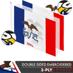 Load image into Gallery viewer, Iowa IA State Flag 3x5 Ft 5Pack Doublesided Embroidered Polyester By G128