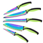 Load image into Gallery viewer, Kitchen Knife Set Professional Titanium Coated Stainless Steel Blades Dishwasher Safe Safety Sheaths 5 Knives