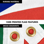 Load image into Gallery viewer, G128 Combo Pack: 6 Feet Tangle Free Spinning Flagpole (Black) South Africa South African Flag 3x5 ft Printed 150D Brass Grommets (Flag Included) Aluminum Flag Pole
