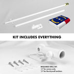 Load image into Gallery viewer, G128 Combo Pack: 5 Ft Tangle Free Spinning Flagpole (White) &amp; North Carolina Flag 2.5x4 Ft Embroidered 220GSM Spun Polyester, Brass Grommets (Flag Included) Aluminum Flag Pole