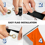 Load image into Gallery viewer, G128 Combo Pack: 5 Ft Tangle Free Aluminum Spinning Flagpole (Black) &amp; Solid Orange Color Flag 2x3 Ft, LiteWeave Pro Series Printed 150D Polyester  Pole with Flag Included