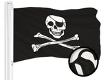Load image into Gallery viewer, G128 Pirate Jolly Roger Bones Flag  2.5x4 Ft  ToughWeave Series Embroidered 300D Polyester  Novelty Flag, Embroidered Design, Indoor/Outdoor, Brass Grommets