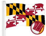 Load image into Gallery viewer, G128 Combo Pack: American USA Flag 2.5x4 Ft &amp; Maryland MD State Flag 2.5x4 Ft  Both ToughWeave Series Embroidered 300D Polyester, Embroidered Design, Indoor/Outdoor, Brass Grommets