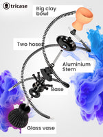 Load image into Gallery viewer, Black Portable Hookah set with everything Hookah Set 4 Hose Hookah LilOne