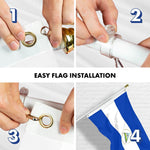 Load image into Gallery viewer, G128 Combo Pack: 6 Ft Tangle Free Aluminum Spinning Flagpole (White) &amp; Nicaragua Nicaraguan Flag 3x5 Ft, LiteWeave Pro Series Printed 150D Polyester  Pole with Flag Included