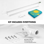 Load image into Gallery viewer, G128 Combo Pack: 6 Ft Tangle Free Aluminum Spinning Flagpole (Silver) &amp; Kazakhstan Kazakhstani Flag  3x5 Ft LiteWeave Pro Series Printed 150D Polyester  Pole with Flag Included