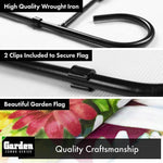 Load image into Gallery viewer, Combo Pack: Garden Flag Stand Black 36x16 Inch &amp; Garden Flag America the Beautiful Spring Flowers Watering Can 12x18 Inch