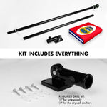 Load image into Gallery viewer, Combo Pack: 6 Feet Tangle Free Spinning Flagpole (Black) Costa Rica Costa Rican Flag 3x5 ft Printed 150D Brass Grommets (Flag Included) Aluminum Flag Pole