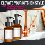Load image into Gallery viewer, 2Pcs Amber Glass Foaming Soap Dispenser   8.5 oz Amber Glass Soap Dispenser with Pump Compatible with Hand Soap Dish Soap Shampoo and Gel Durable Stylish &amp; Refillable for Bathroom and Kitchen