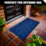 Load image into Gallery viewer, Home Entrance Blue Leaves Door Mat Deluxe 17x29.5 in Absorbent Natural Rubber