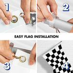 Load image into Gallery viewer, G128 Combo Pack: 6 Ft Tangle Free Spinning Flagpole (Silver) &amp; Checkered Flag Flag 3x5 Ft Printed 150D Polyester, Brass Grommets (Flag Included) Aluminum Flag Pole