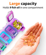 Load image into Gallery viewer, Weekly Pill Organizer 1 time a Day Pill Box 7 Day with Enhanced Waterproof Seal Large compartments Hold Big Vitamins &amp; Supplements Upgraded Locking lids for Home &amp; Travel use Durable Hard case