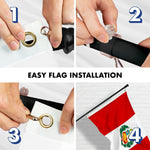 Load image into Gallery viewer, G128 Combo Pack: 6 Ft Tangle Free Aluminum Spinning Flagpole (Black) &amp; Peru Peruvian Flag 3x5 Ft, Double ToughWeave Series Double Sided Embroidered 210D Polyester  Pole with Flag Included