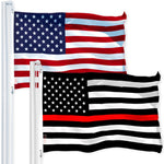 Load image into Gallery viewer, G128 Combo Pack: USA American Flag 3x5 Ft 150D Printed Stars &amp; Thin Red Line Flag 3x5 Ft 150D Printed
