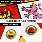 Load image into Gallery viewer, G128 Combo Pack: 6 Ft Tangle Free Aluminum Spinning Flagpole (White) &amp; Spain Spanish Flag 3x5 Ft, Double ToughWeave Series Double Sided Embroidered 210D Polyester  Pole with Flag Included